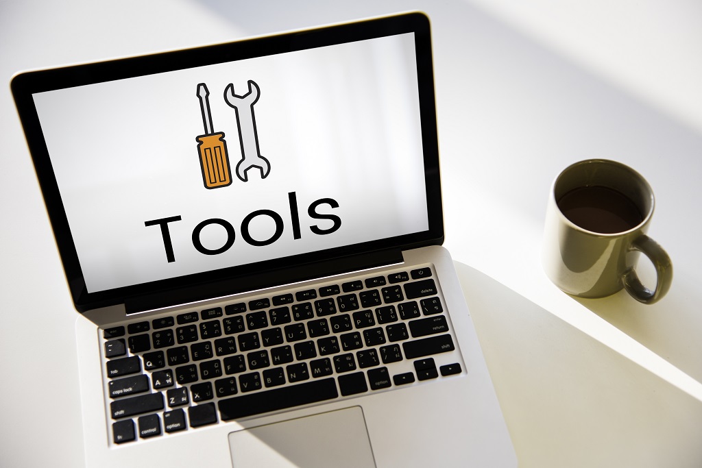 Tools with Laptop picture icon