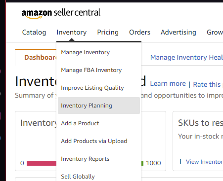 manage inventory on Amazon