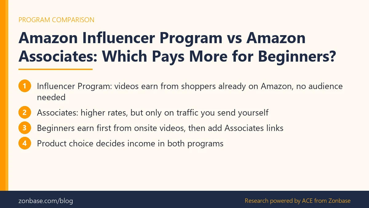 Amazon Influencer Program versus Amazon Associates compared for beginners